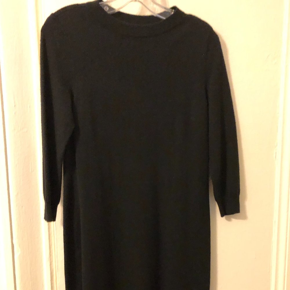 Talbots Black Wool Knit Dress Size SP